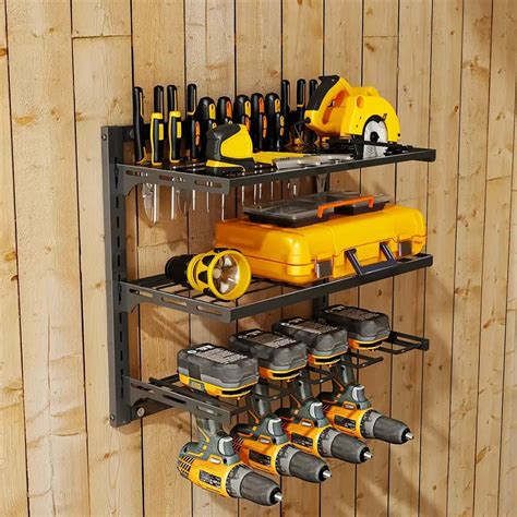 lockable4 metal cordless drill storage box|Metal Power Tool Organizer Wall Mount .